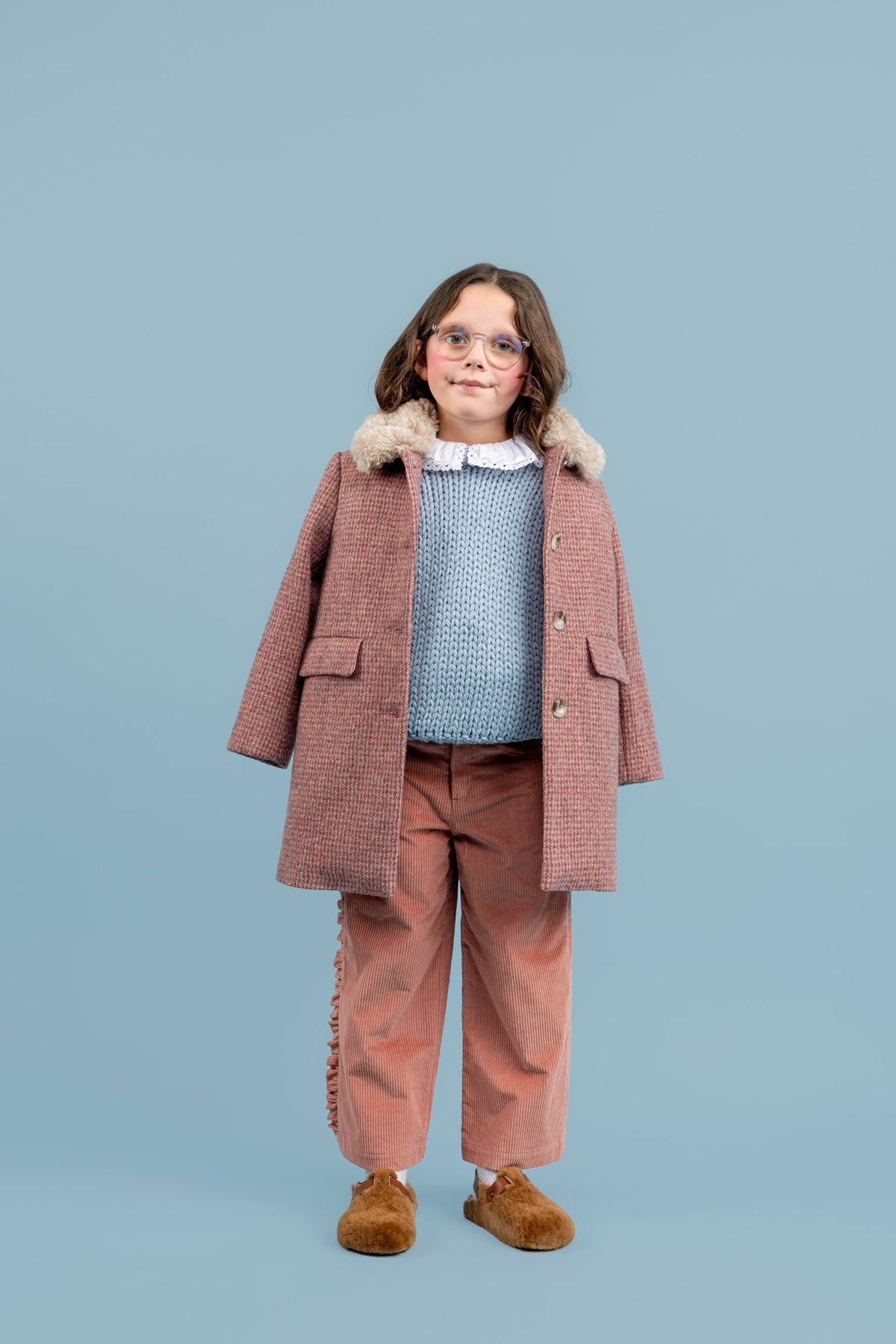Chloe Wool Coat, Pink