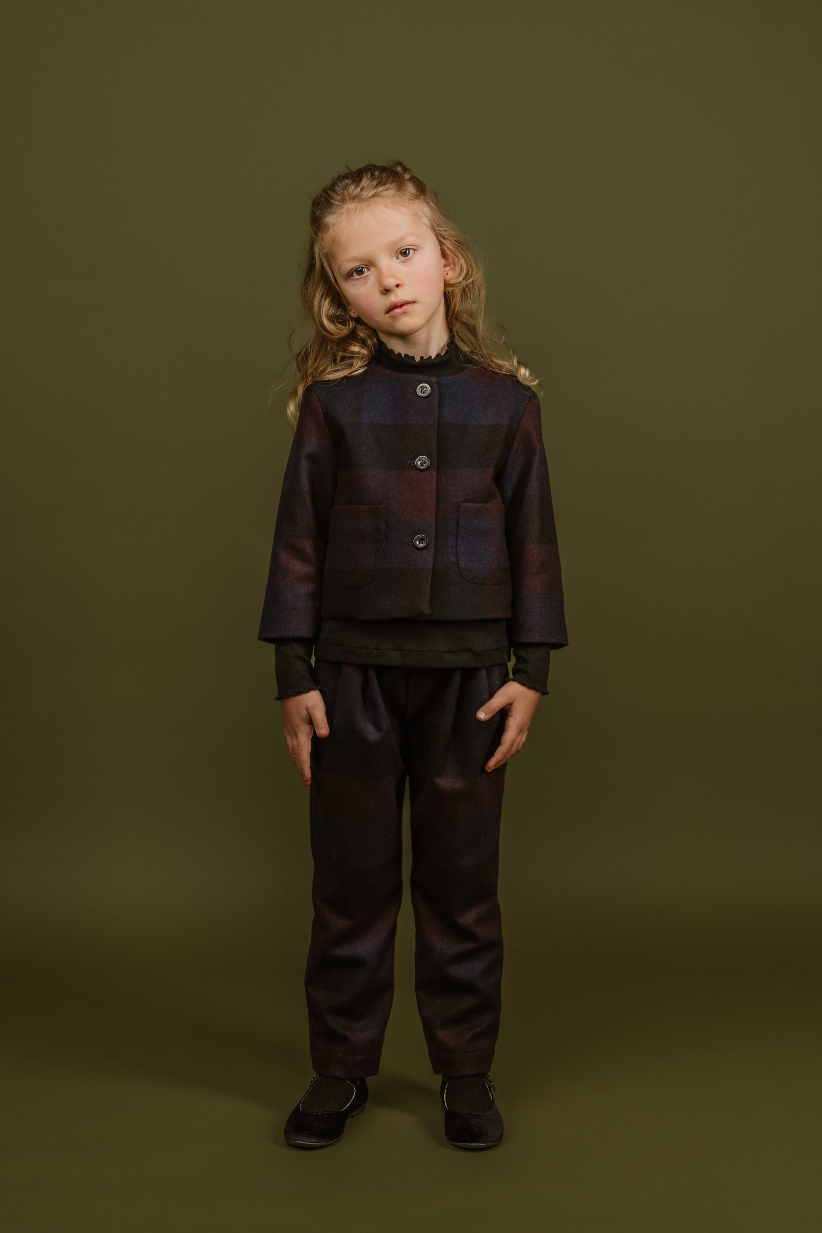 Wool Trousers Gia, Aubergine
