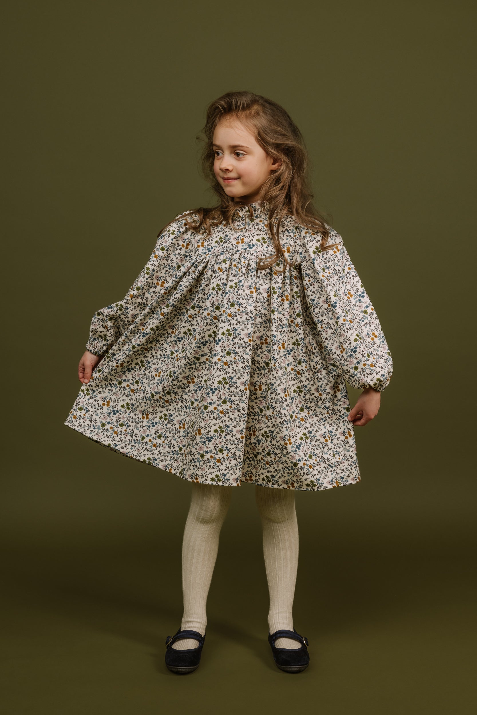 Corduroy Dress Fiorella, White