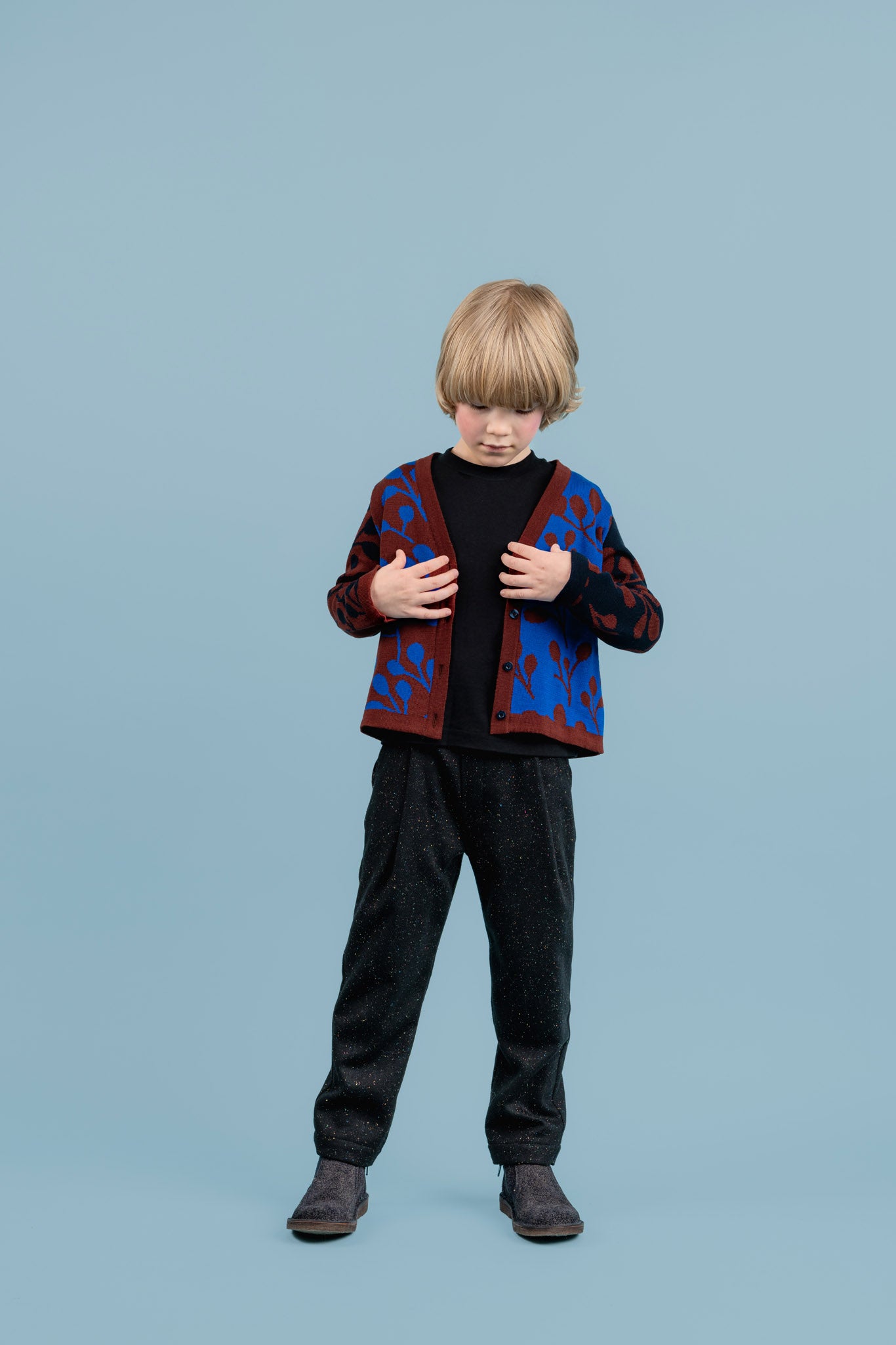 Marion Merino Wool Cardigan, Luminous Blue