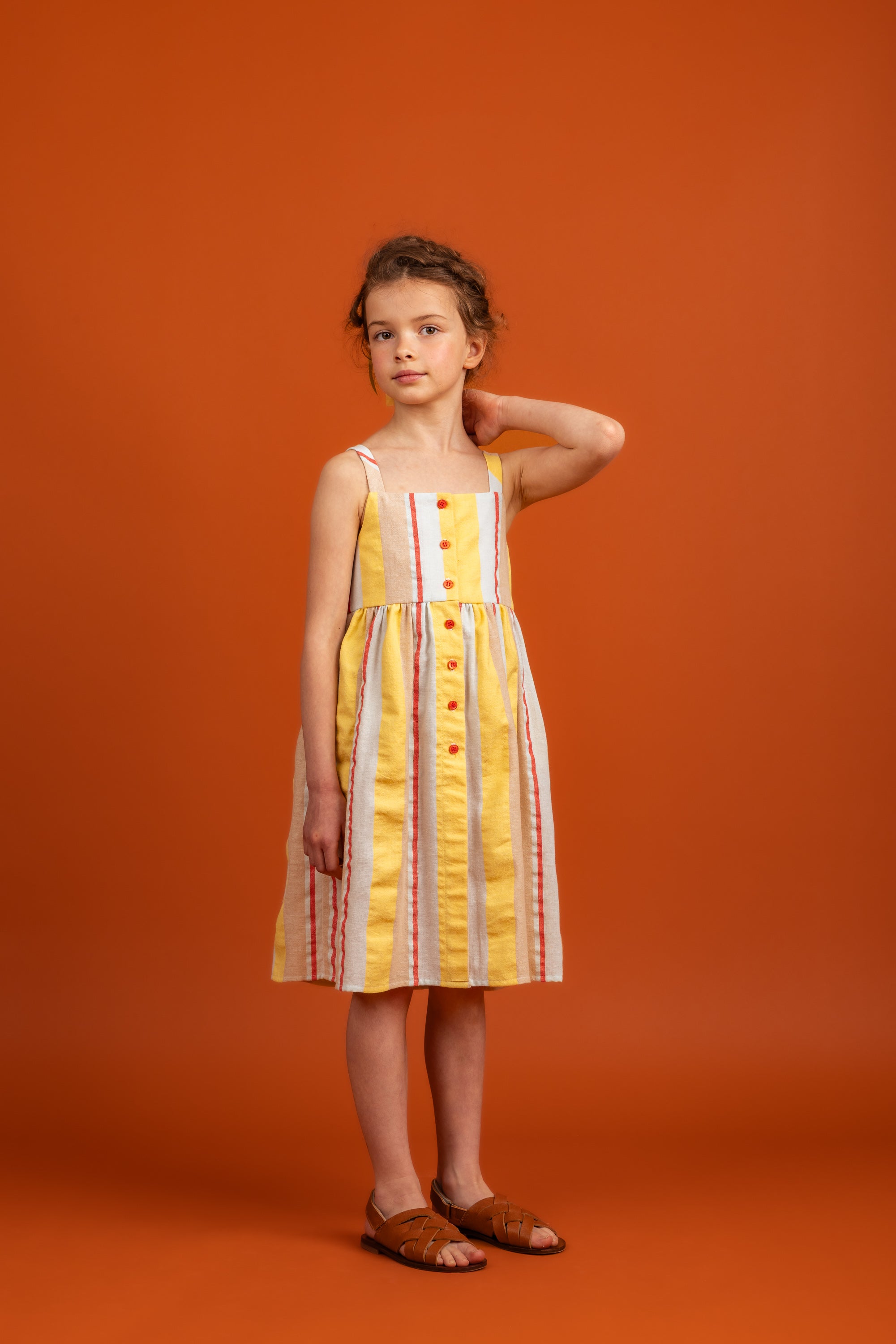 Harper kokvilnas Kleita ar lencēm, Dzeltena