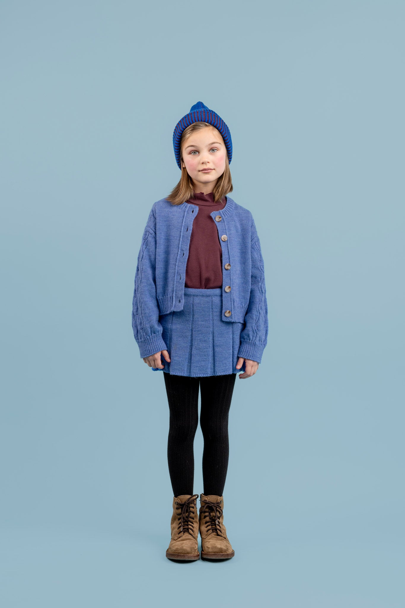 Dragonfly Cotton Turtleneck, Aubergine