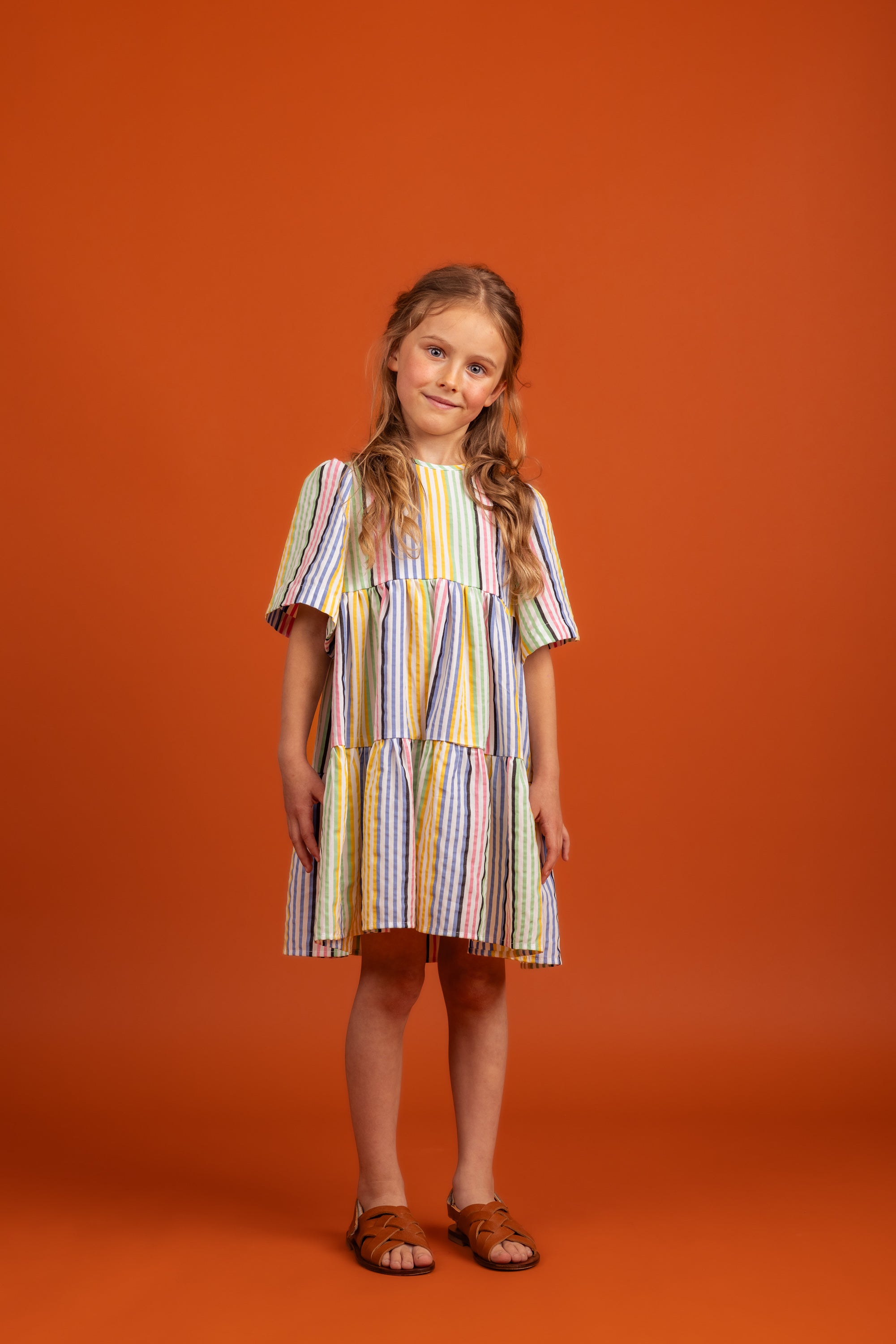 Mila Dress Tencel, Multicolor Stripes