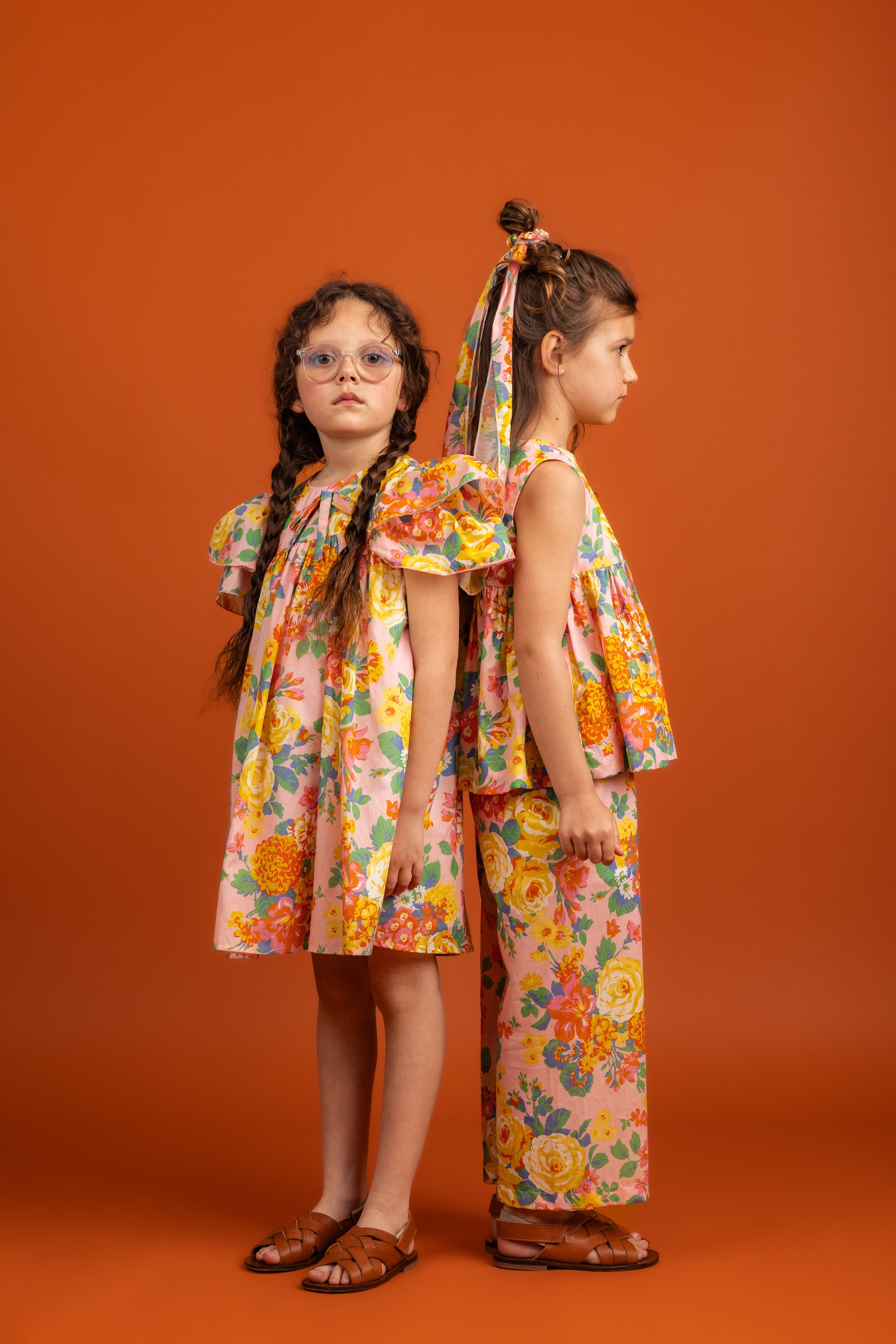 Sadie Dress with Bow Cotton, Pink