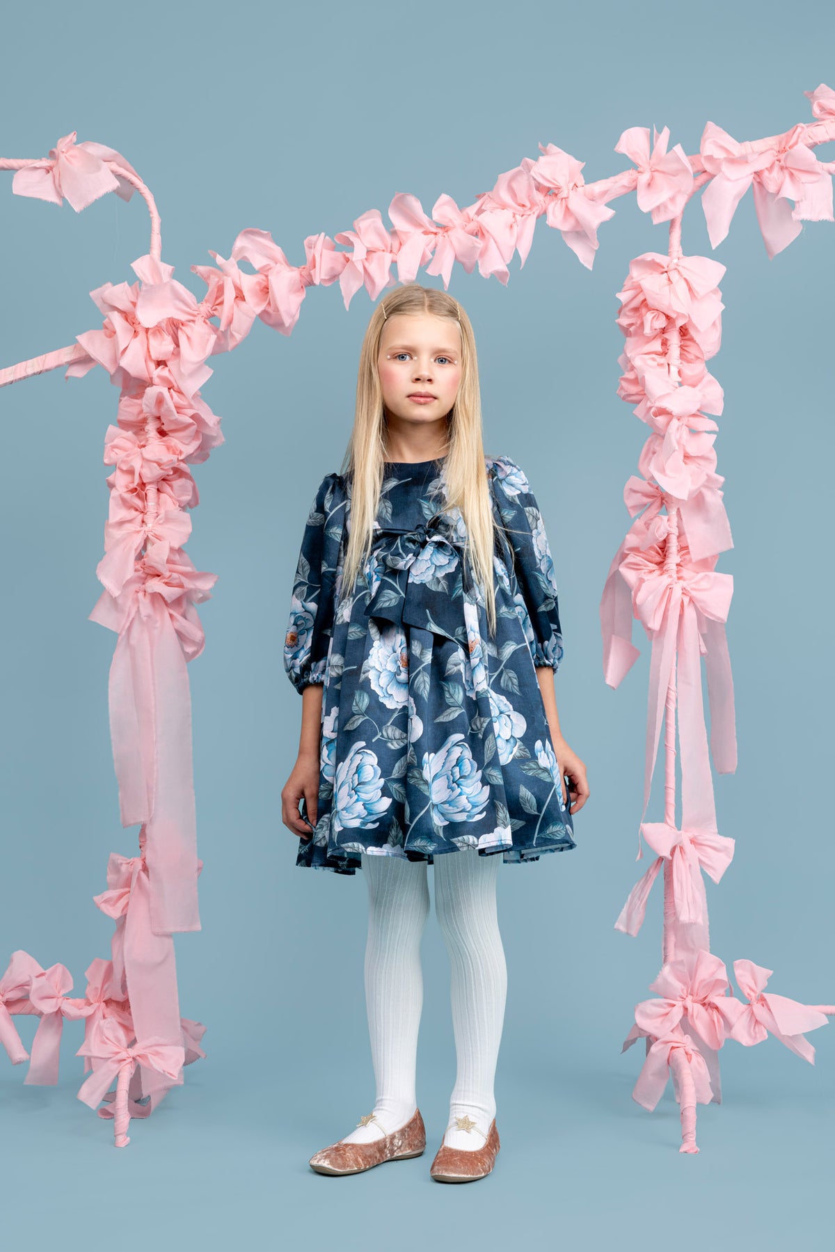 Florence Silk Dress, Blue