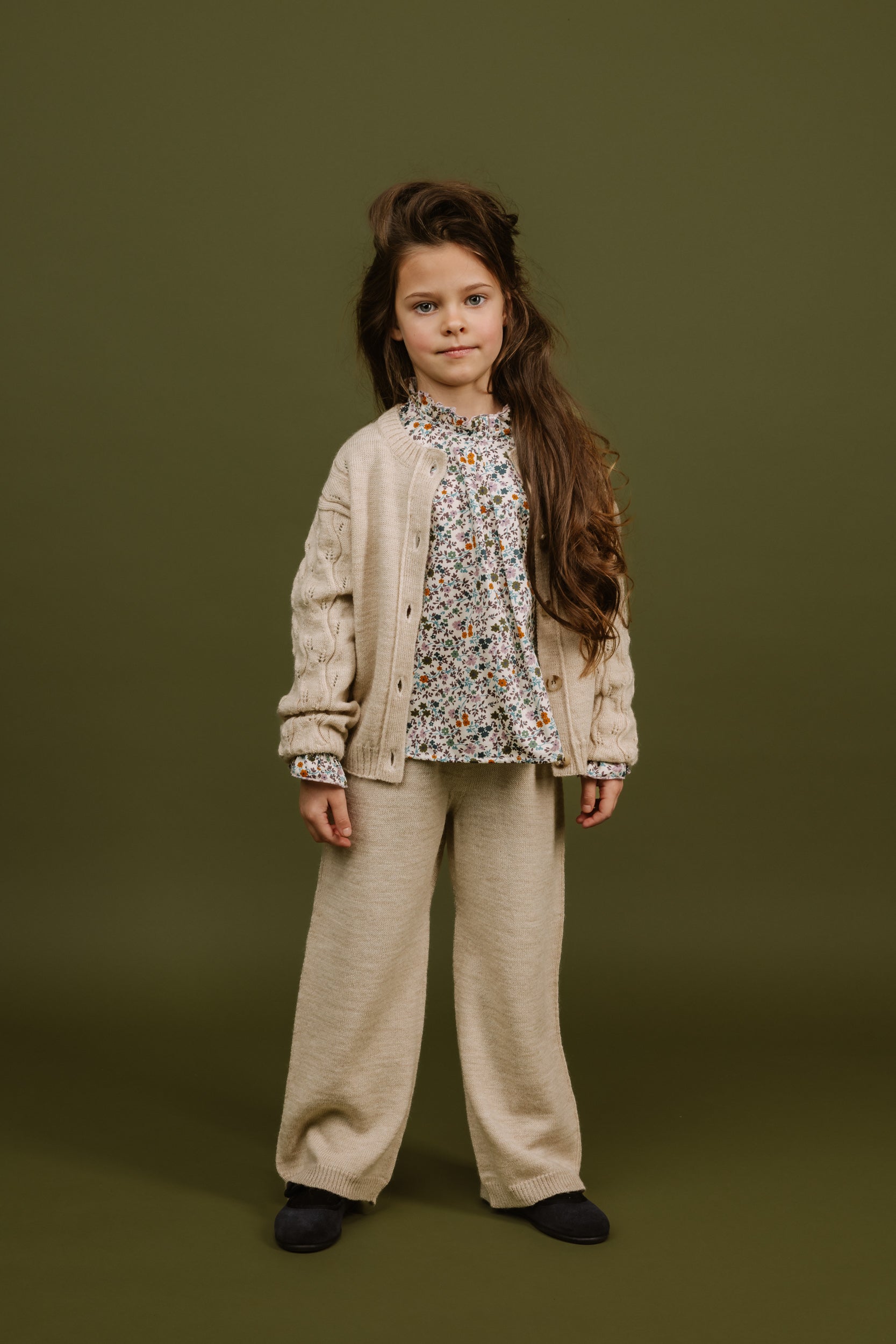 Wool Wide Trousers Tempo, White