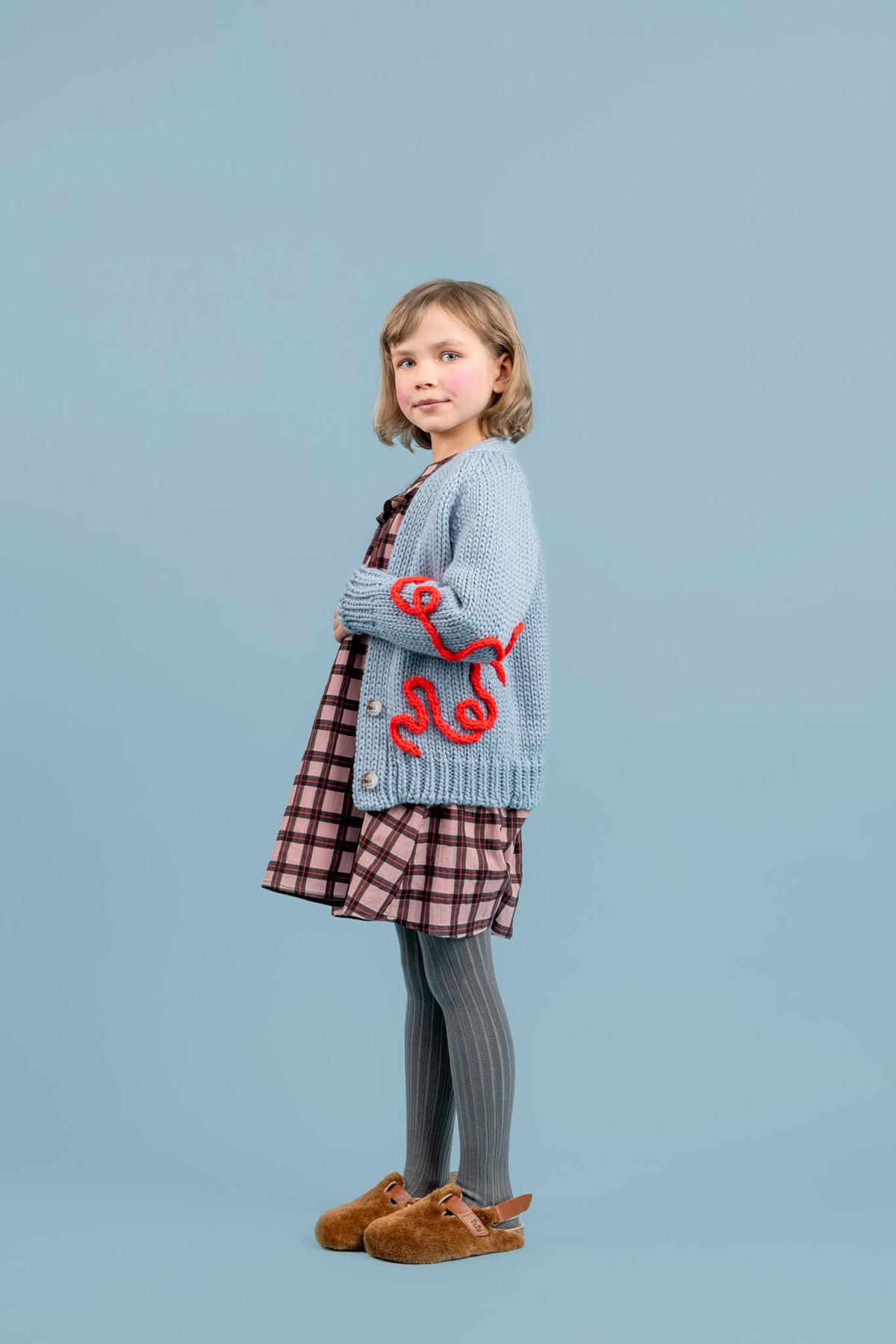Lennox Wool Cardigan Handmade, Blue