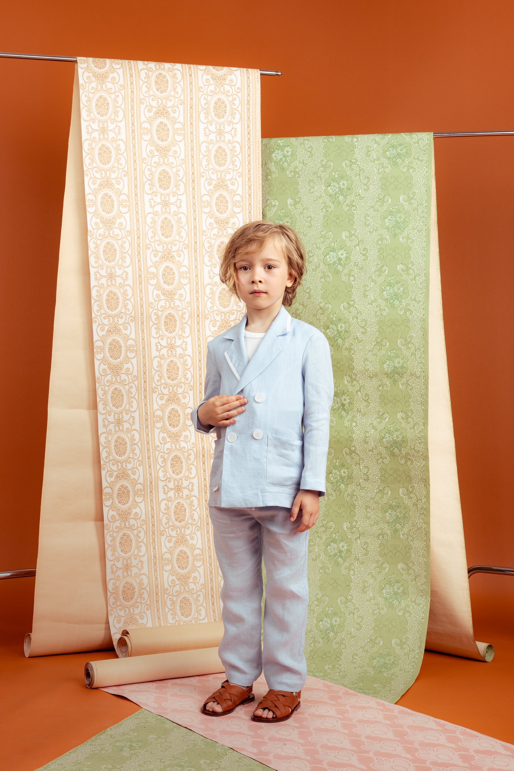 Aria Trousers Linen, Blue