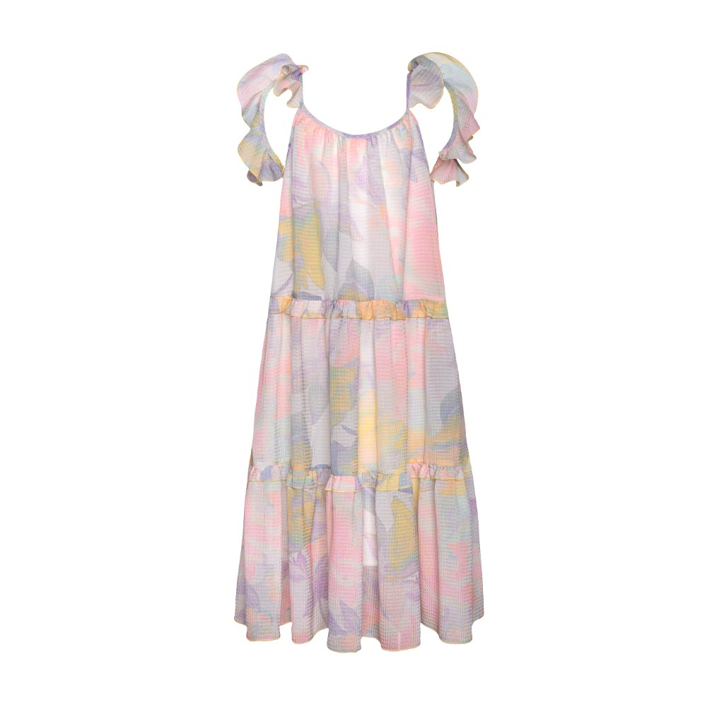 Chiffon Dress with Strings Breeze Multicolor