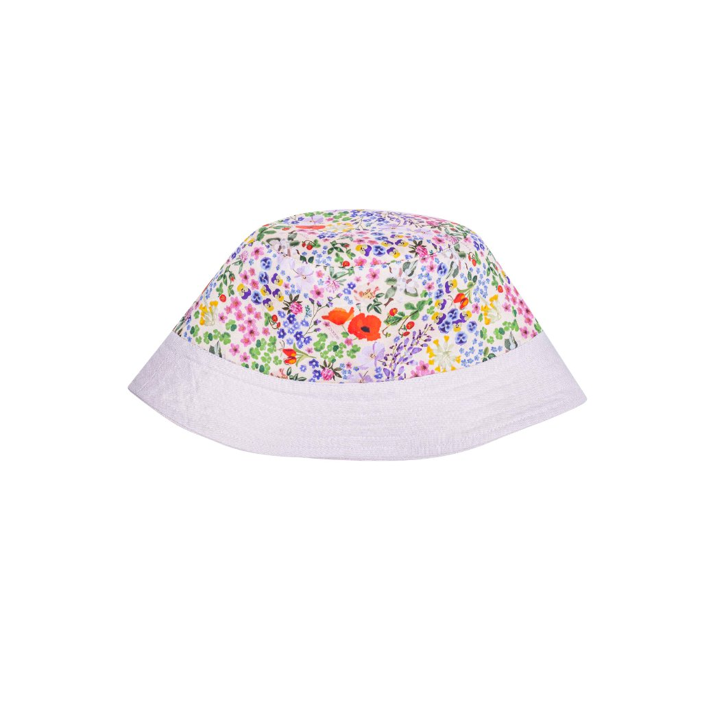 Linen Bucket Hat Forgetmenot White