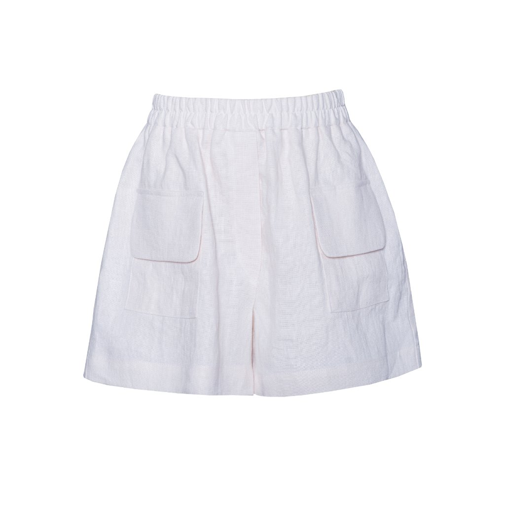 Linen Shorts Forgetmenot White
