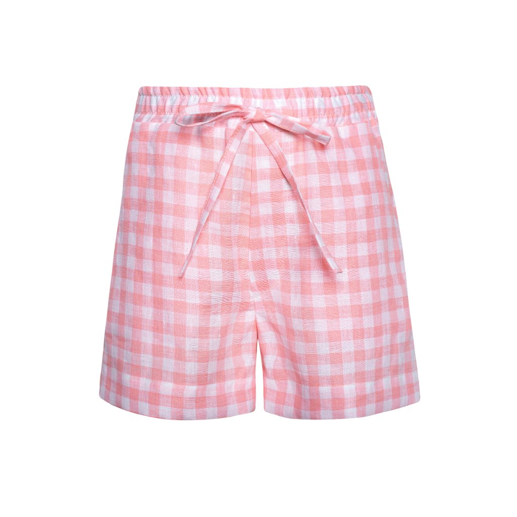 Linen Shorts Picnic Pink