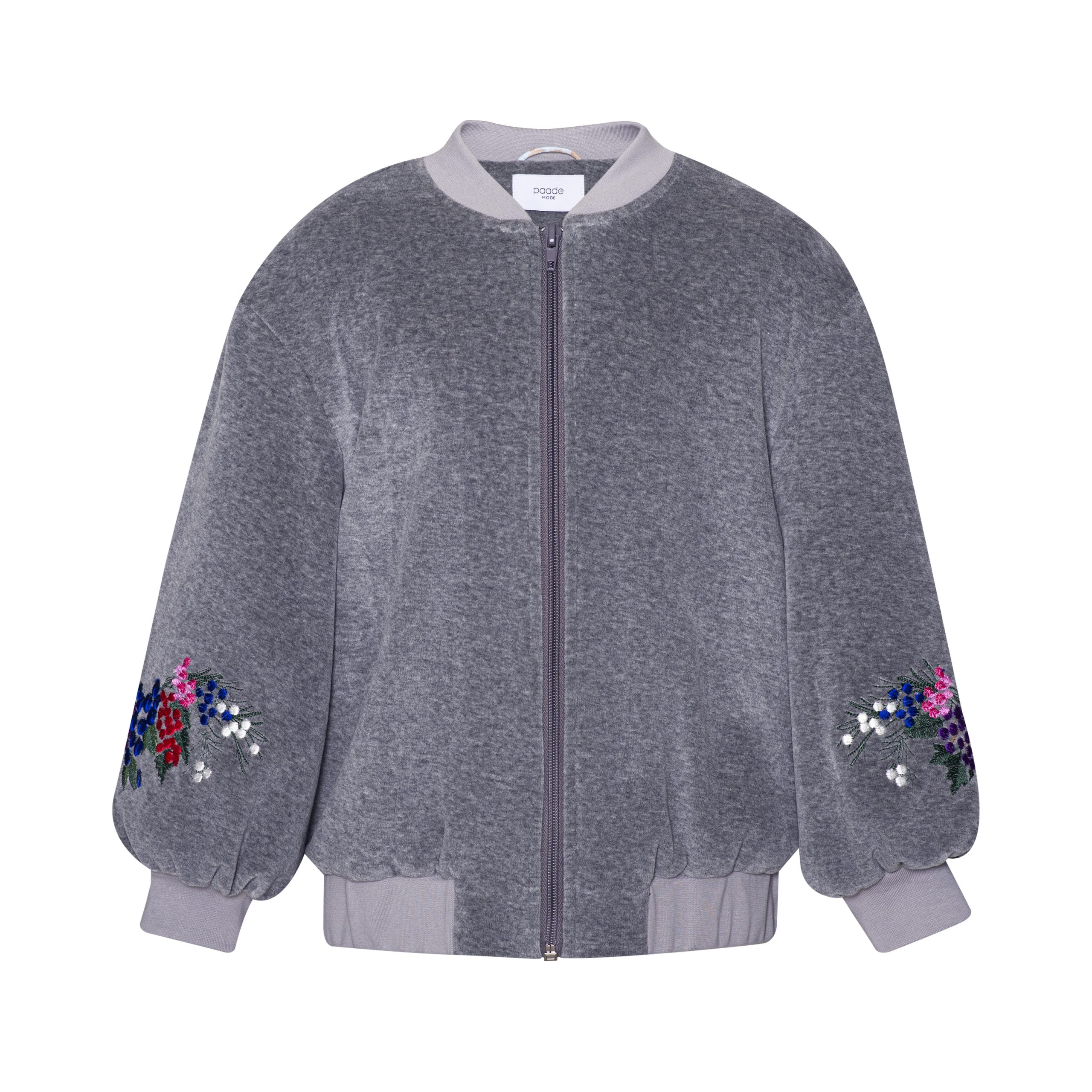 Velvet Blazer Embroidered Primula Grey