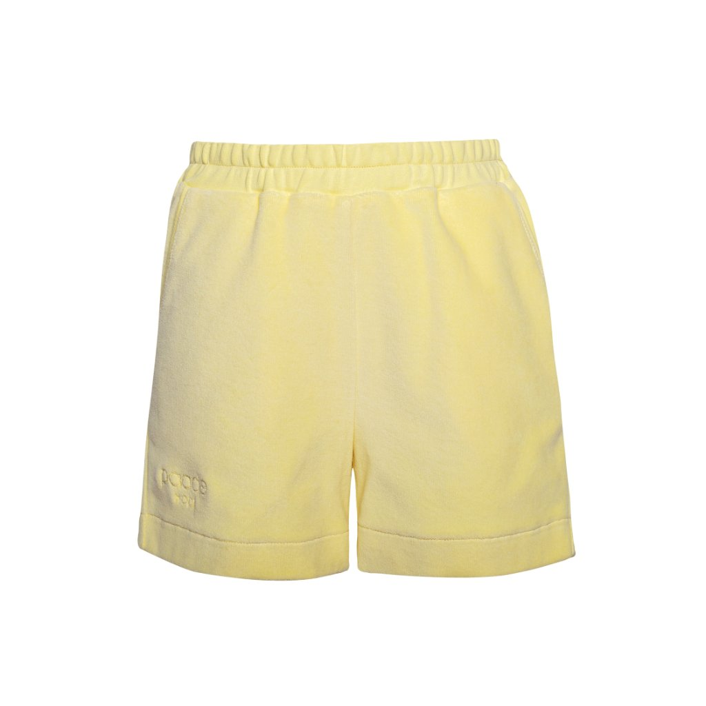 Velvet Logo Shorts Yellow