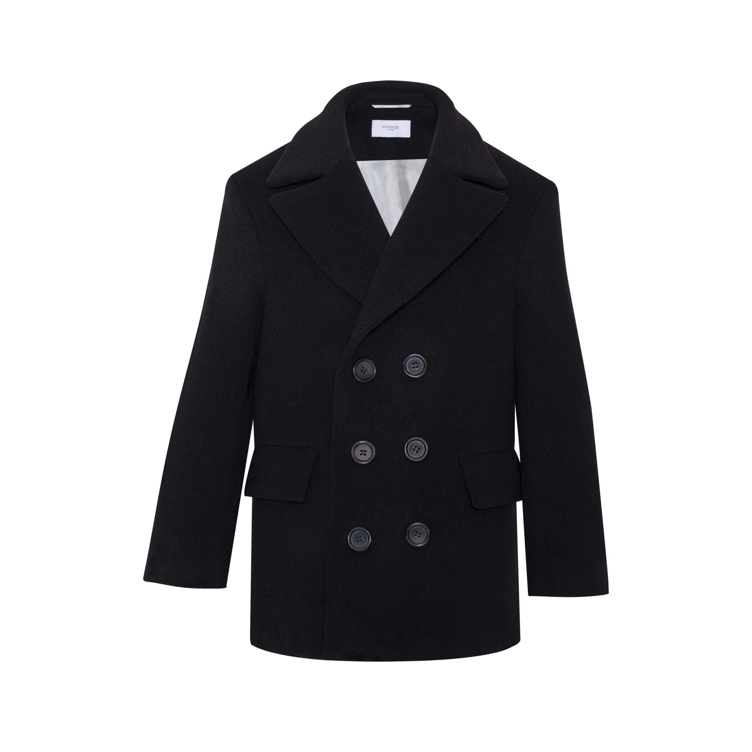 Wool Pea Coat Peak Black