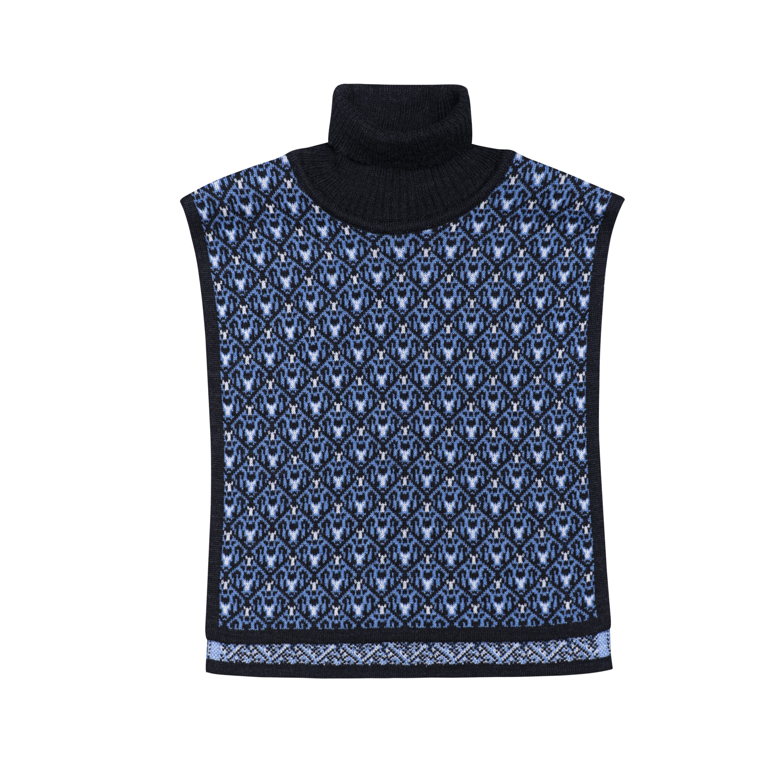 Wool Roll Neck Bib Glacier Blue