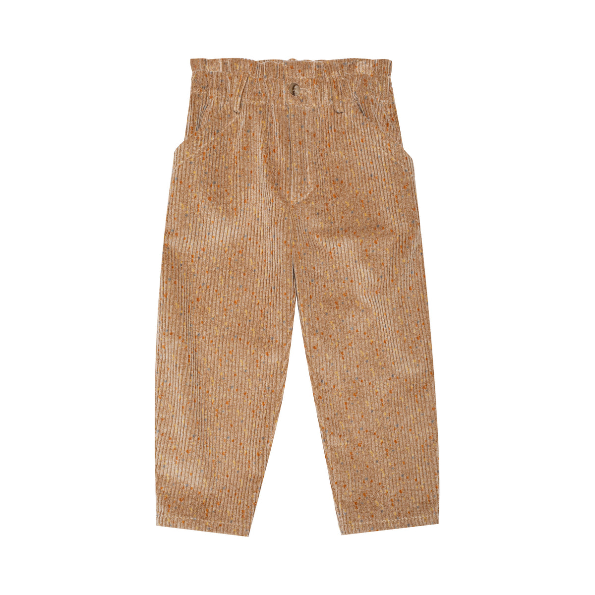 Velveta ‘paperbag’ stila bikses Melange, Gaiši brūnas