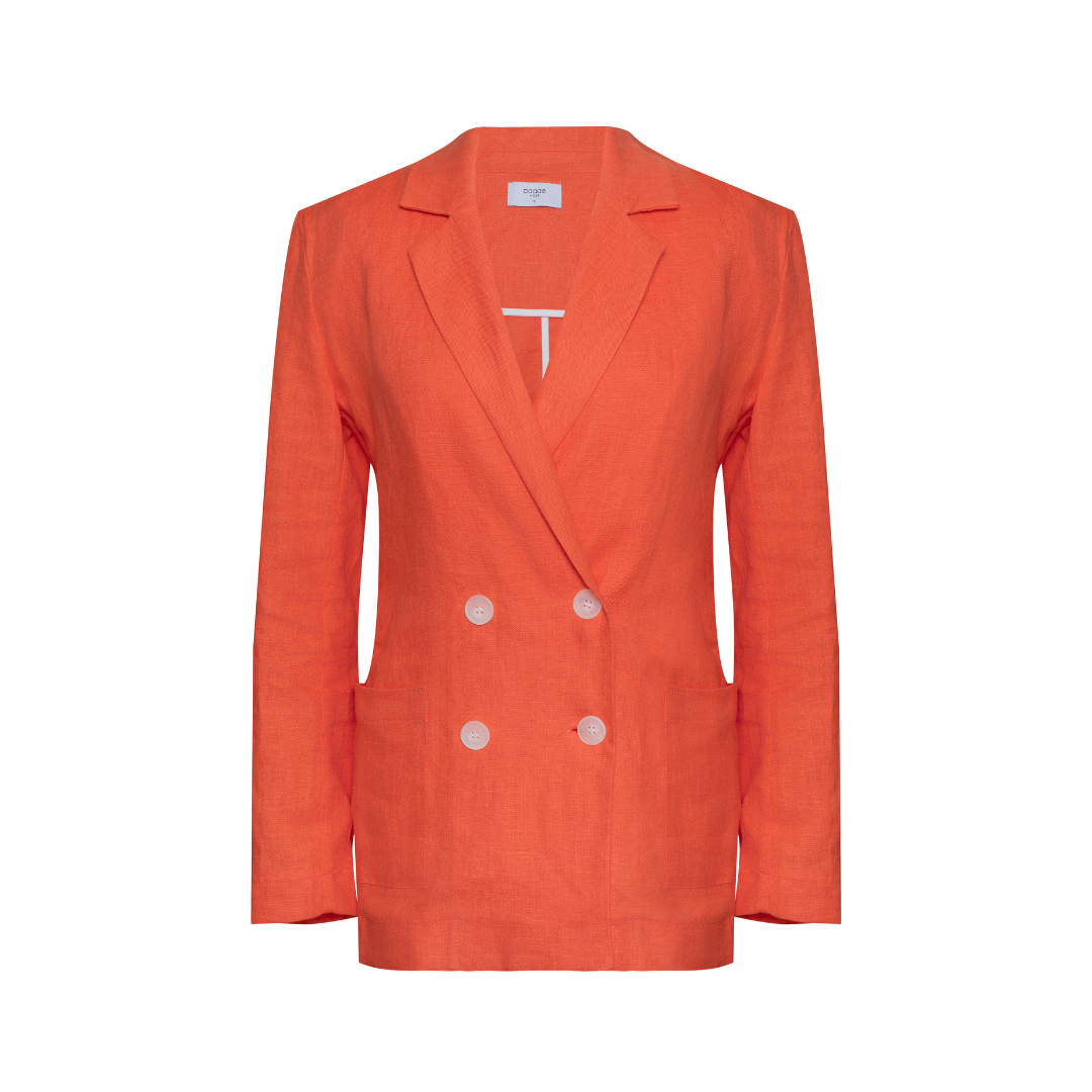 Linen Blazer Cruise Woman, Orange