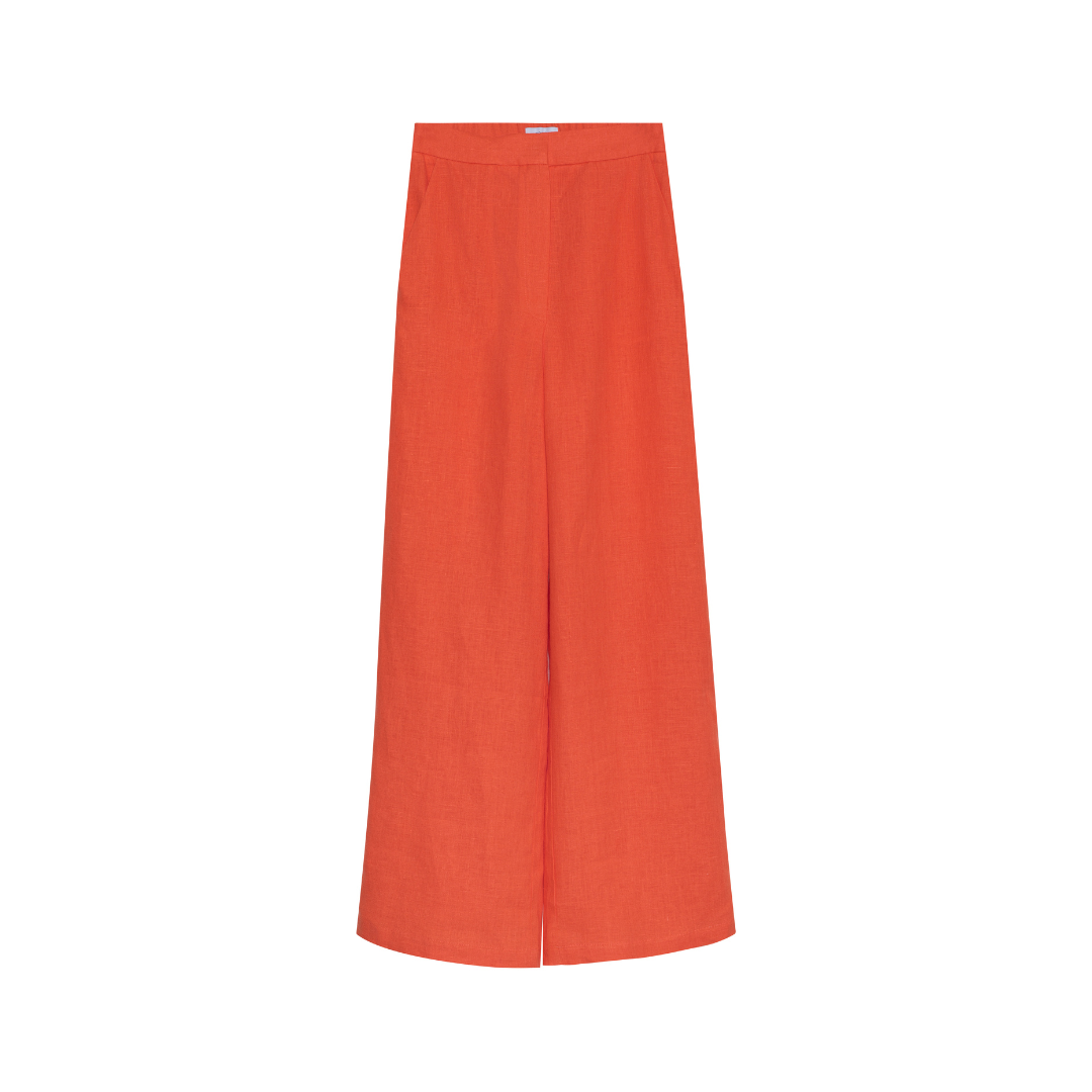 Linen Trousers Cruise Woman, Orange