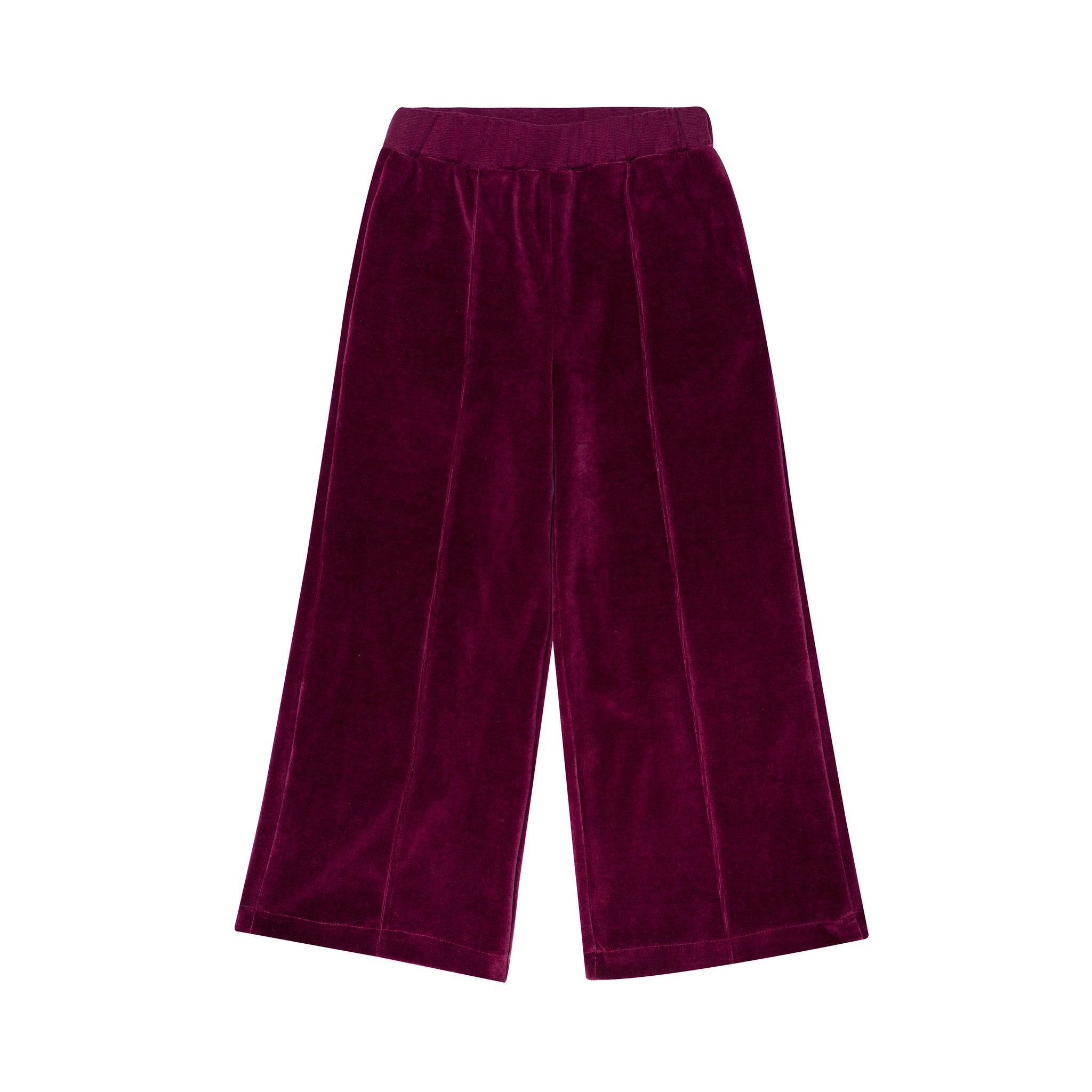 Velvet Wide Trousers Logo, Red