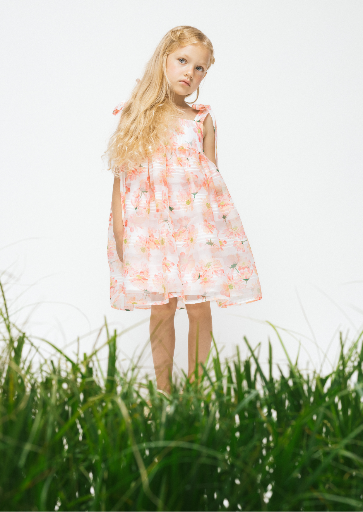 Chiffon Dress With Ties Marigolds, Orange