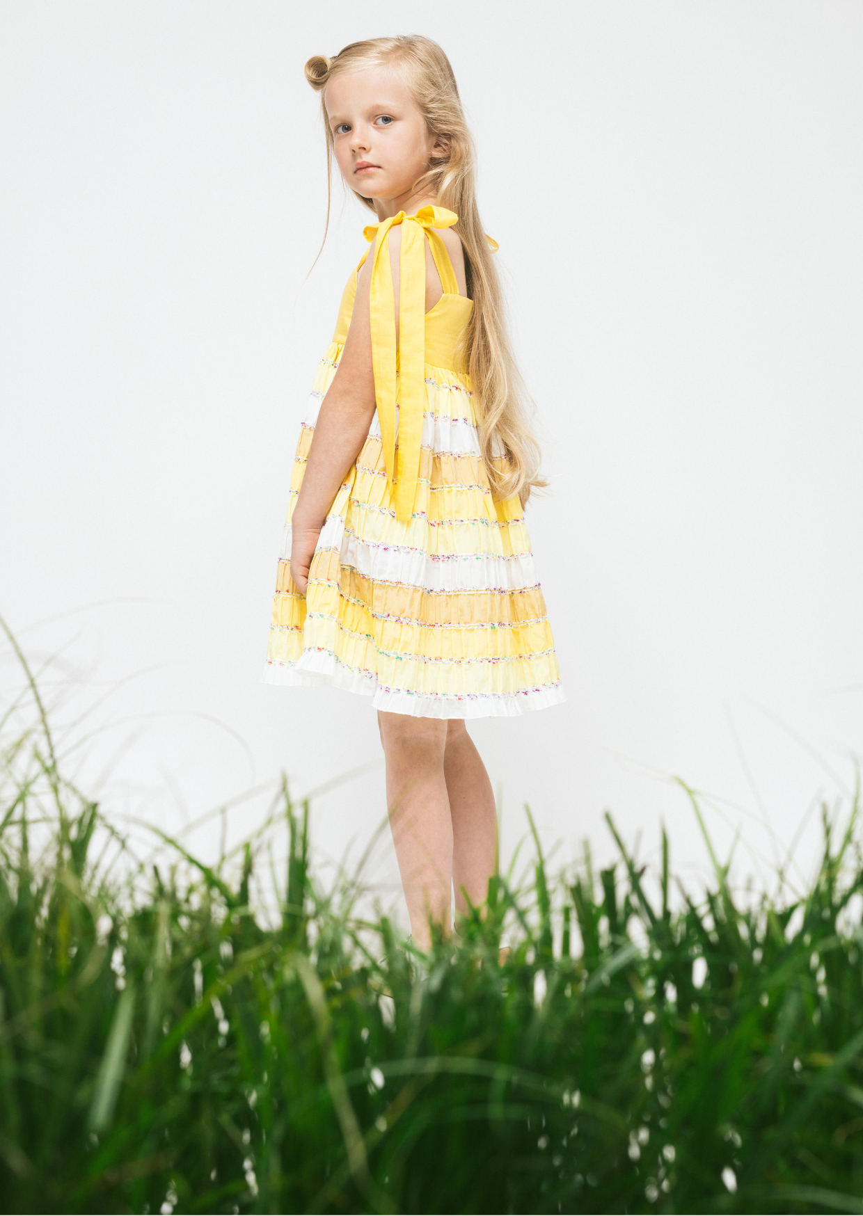 Cotton Dress With Ties Sunrise, Yellow