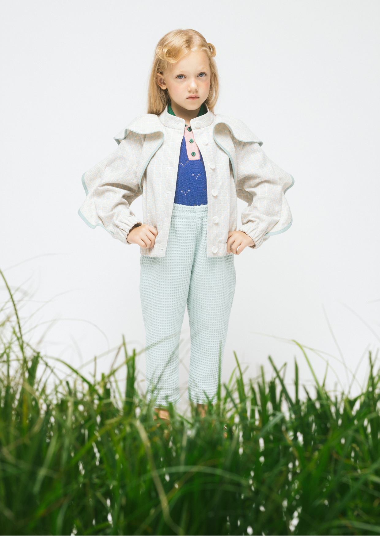 Cotton Jacket With Ruffles Baltic, Beige
