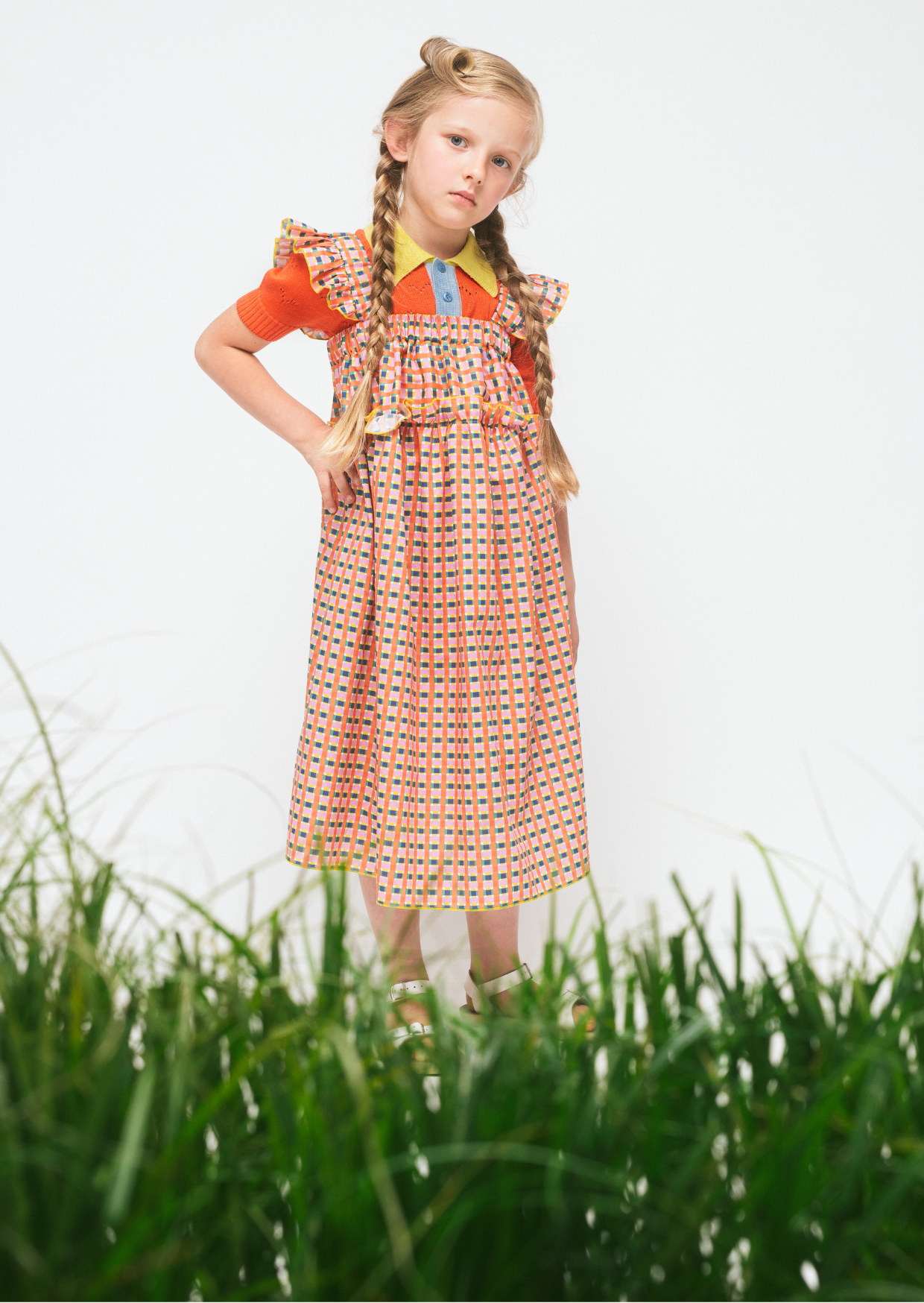 Cotton Maxi Dress Falter, Orange