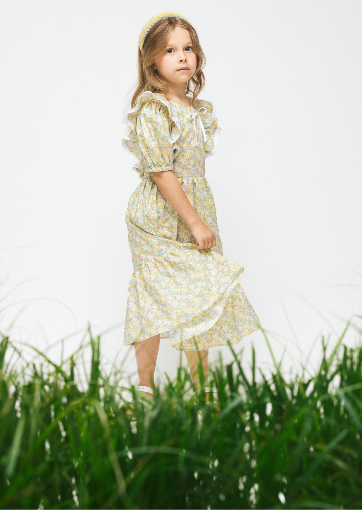 Cotton Maxi Dress Strawberry, Yellow