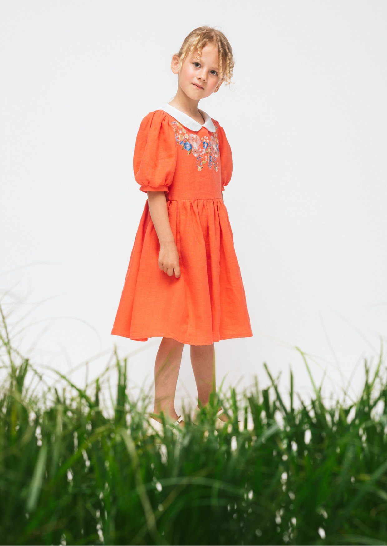 Linen Dress Cruise, Orange