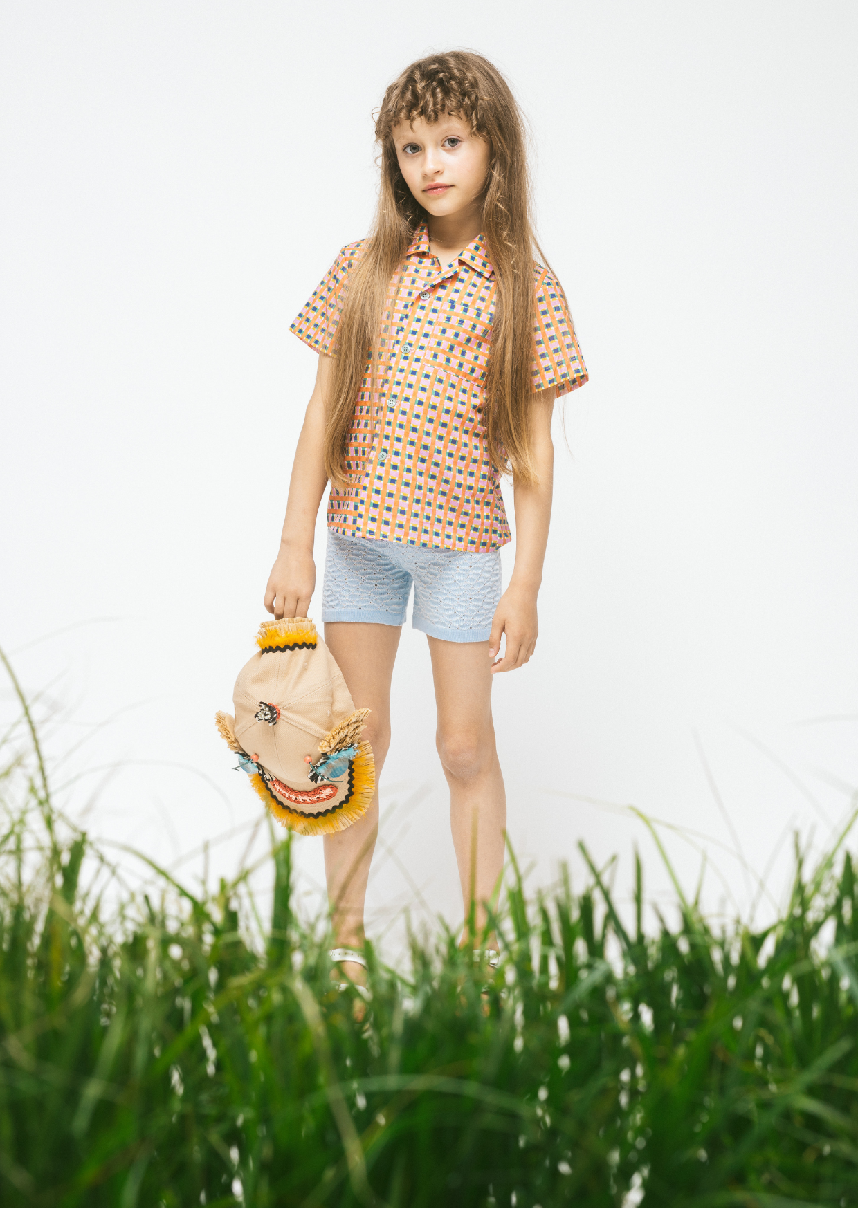 Pima Cotton Knit Shorts Pebbles, Blue