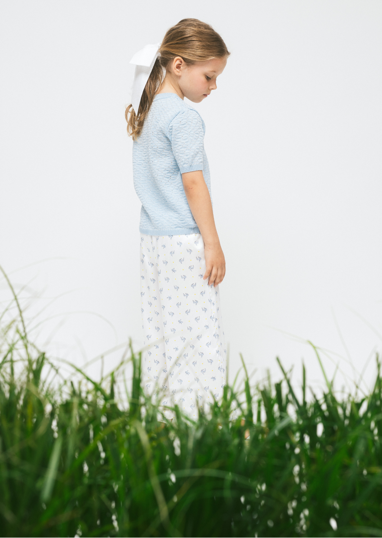 Pima Cotton Knit Top Pebbles, Blue