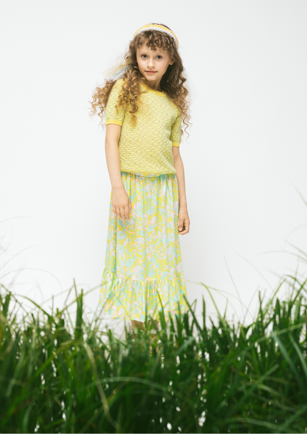 Pima Cotton Knit Top Pebbles, Yellow