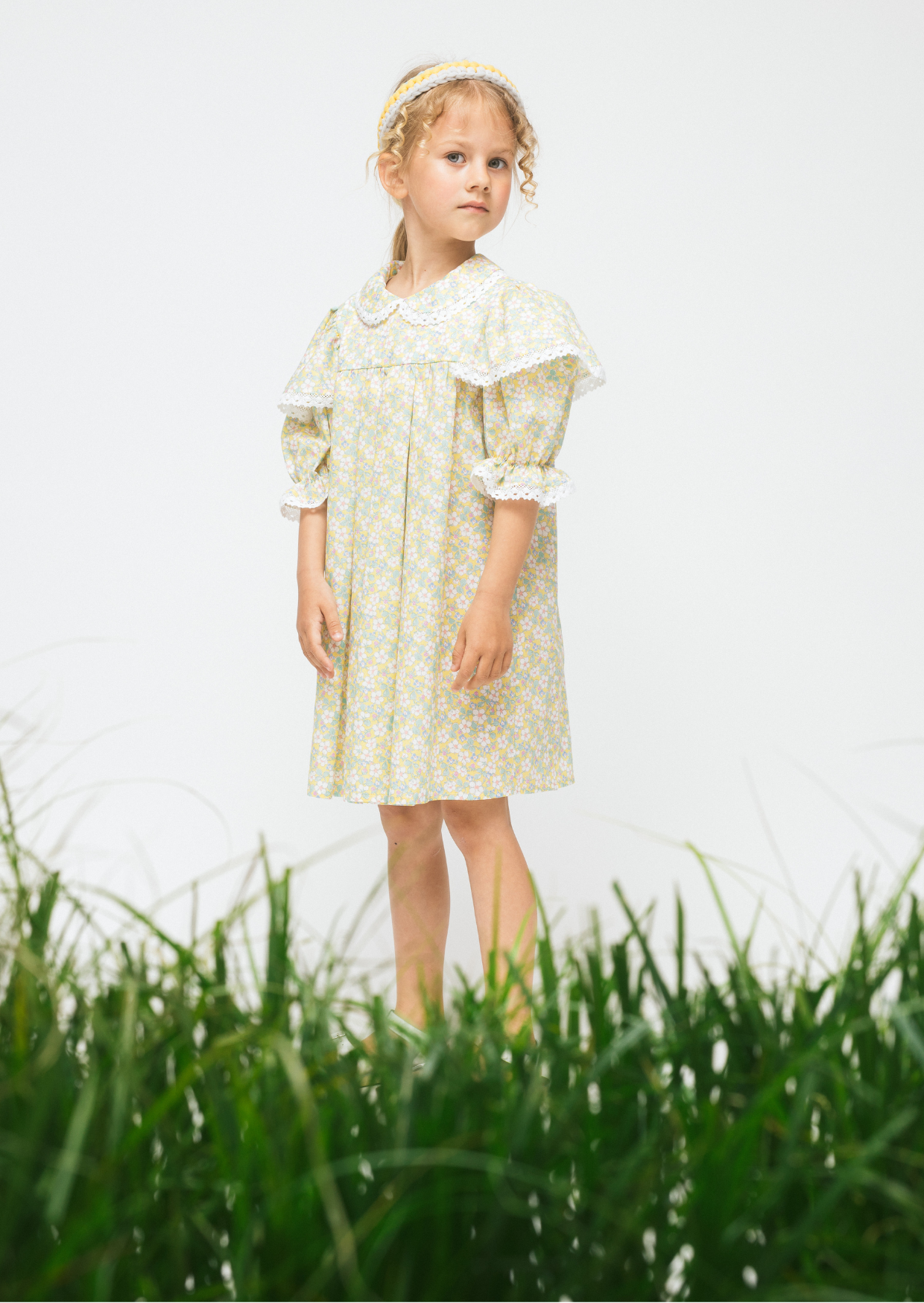 Cotton Dress Strawberry, Yellow