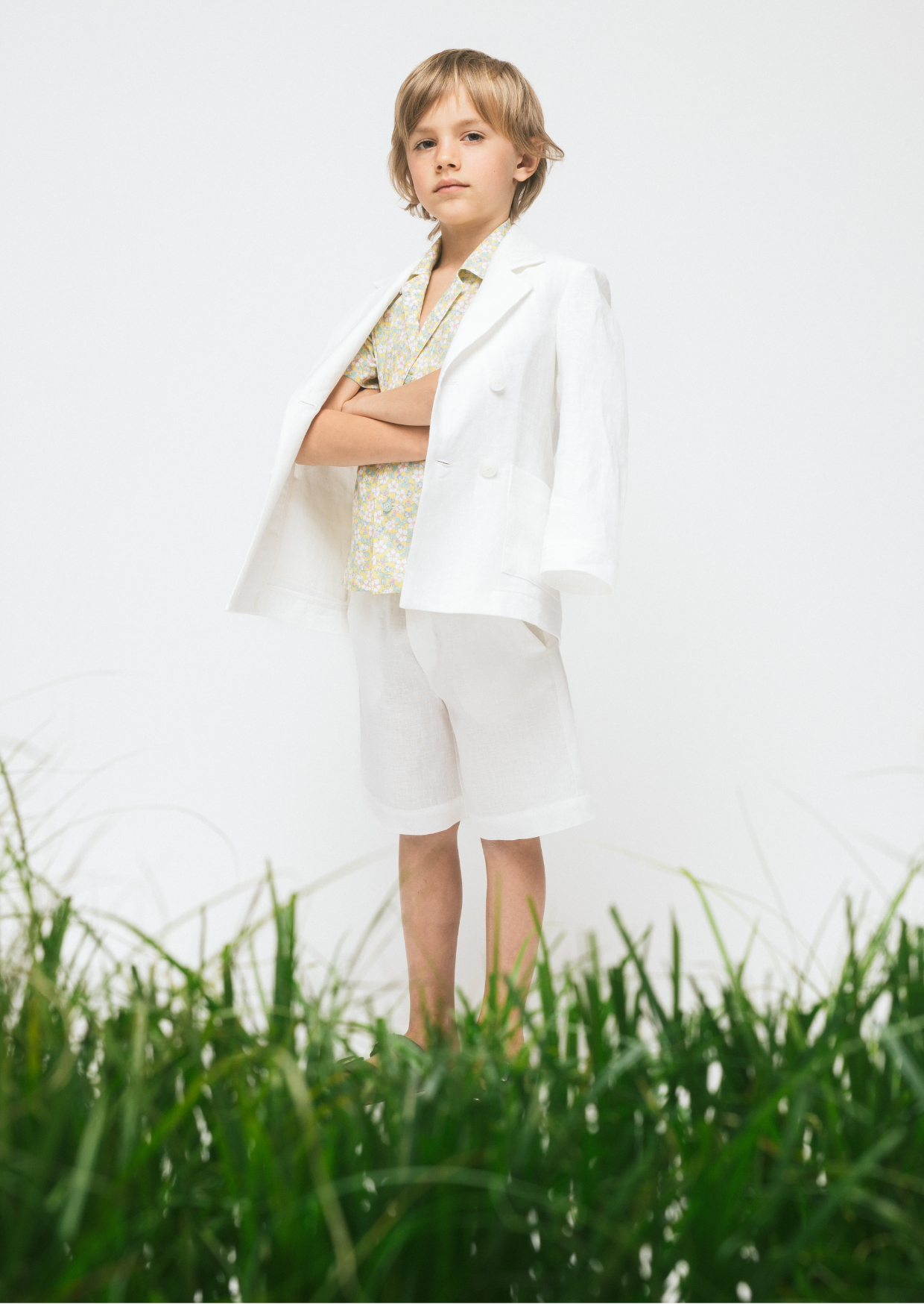 Linen Blazer Cruise, White