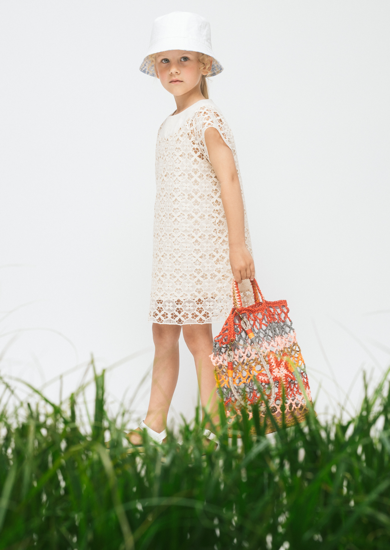 Lace Dress White Sand, Beige