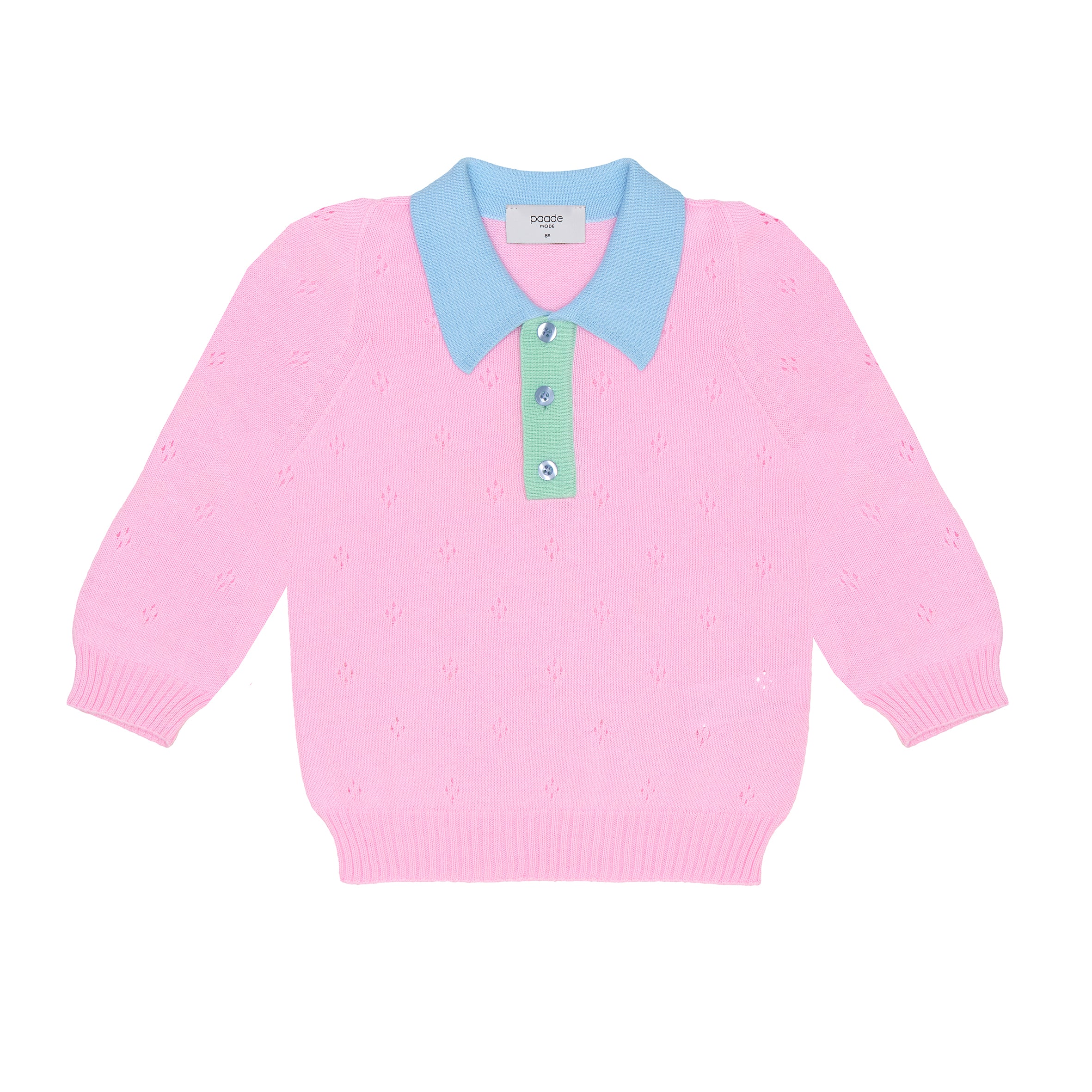 Kai Polo Shirt Longer Sleeves Cotton, Pink
