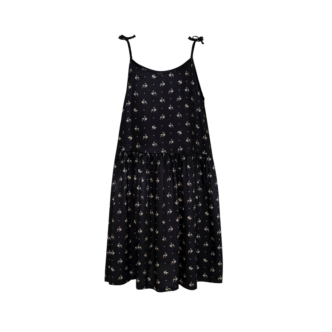 Viscose Strap Dress Pearl, Black