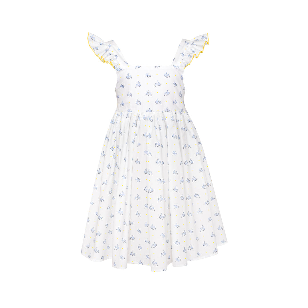 Cotton Tie Back Dress Pearl, White