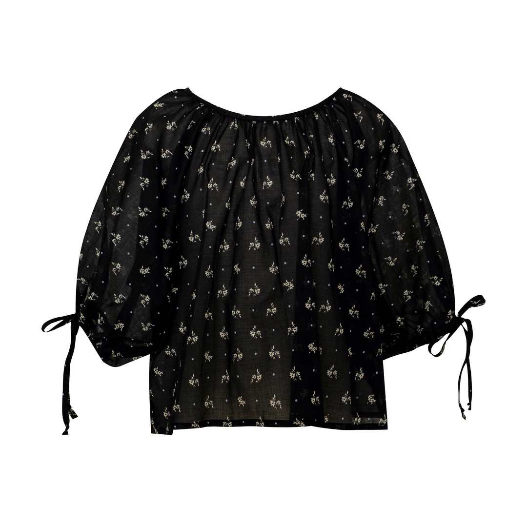Cotton Chiffon Blouse Pearl, Black