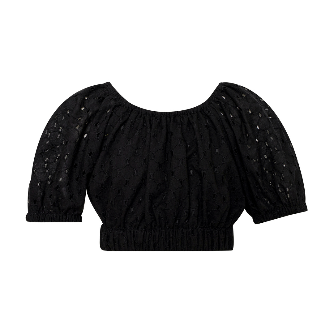 Cotton Crop Top Delta, Black