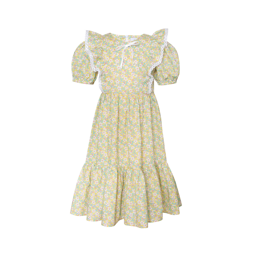 Cotton Maxi Dress Strawberry, Yellow