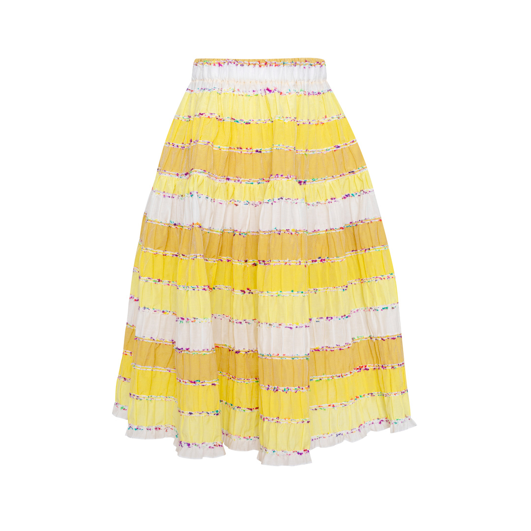 Cotton yellow skirt hot sale
