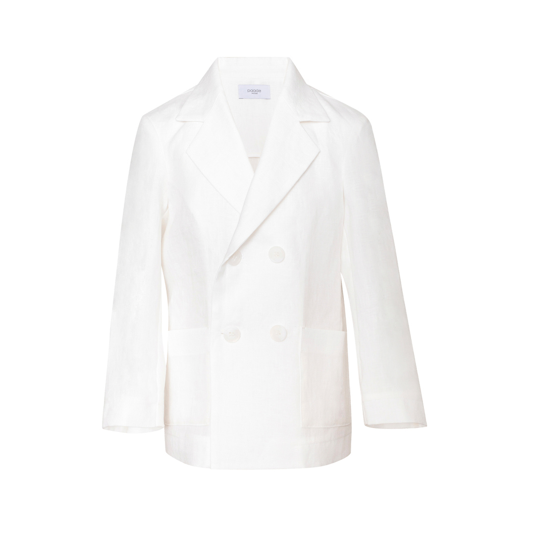 Linen Blazer Cruise, White