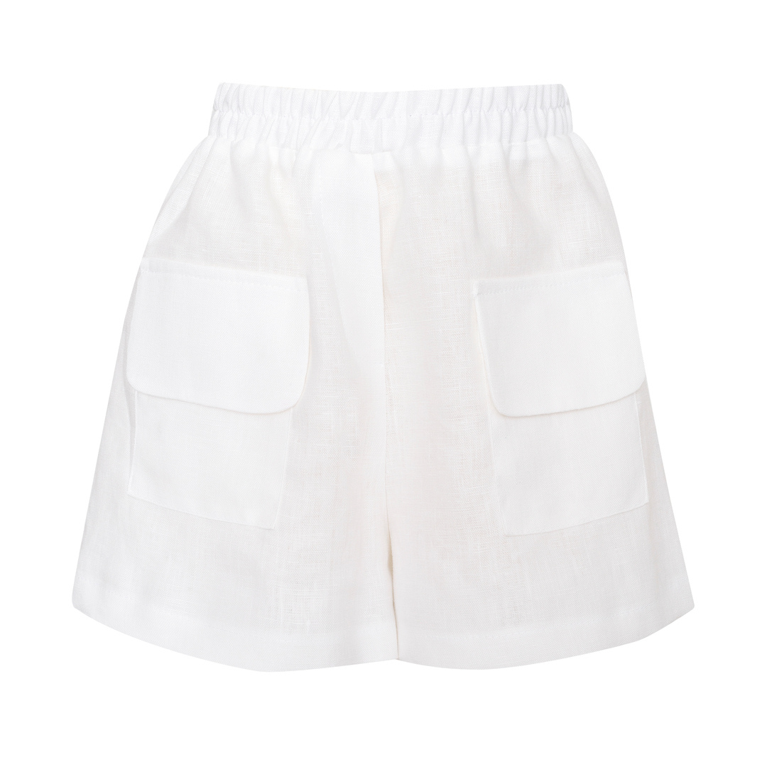 Linen Shorts With Pockets Cruise, White