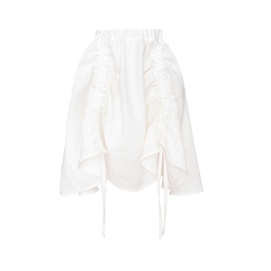 Linen Skirt Cruise, White