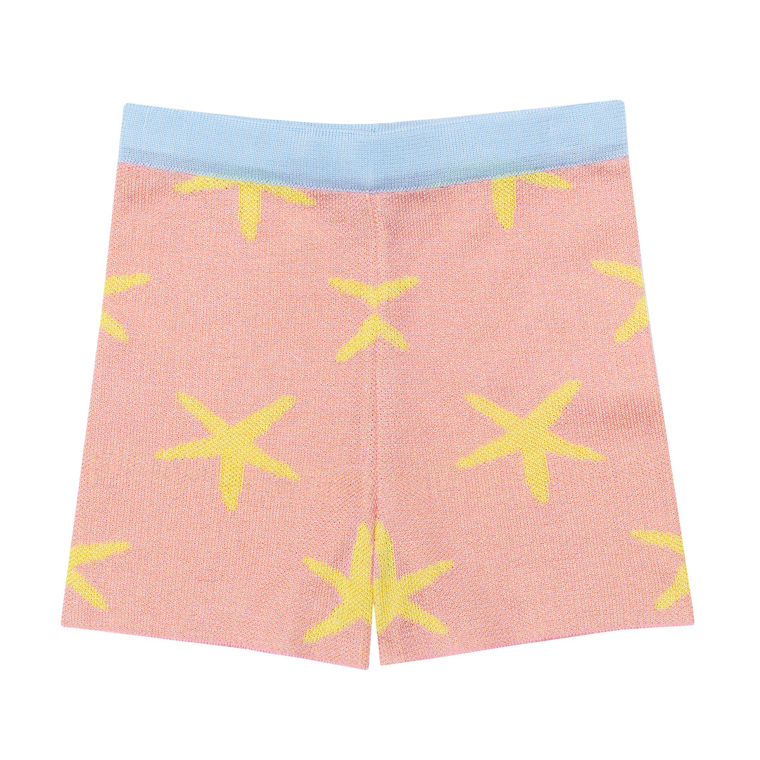 Pima Cotton Knit Shorts Starfish, Pink