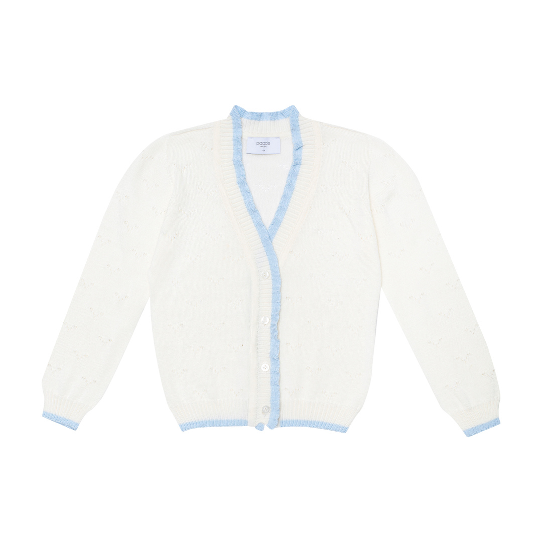 Seamless Knit Cardigan Wave, Off White