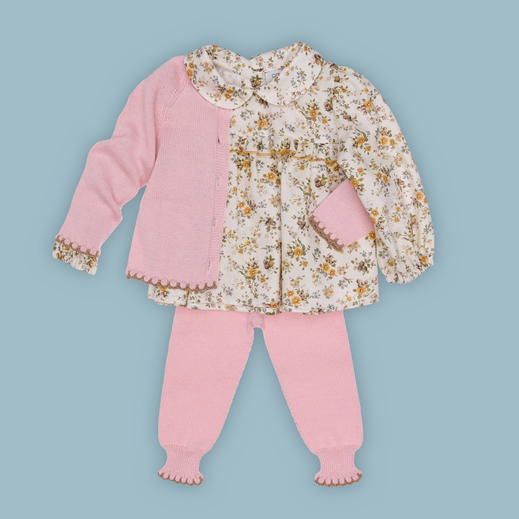 Alex Seamless Merino Wool Baby Trousers, Pink