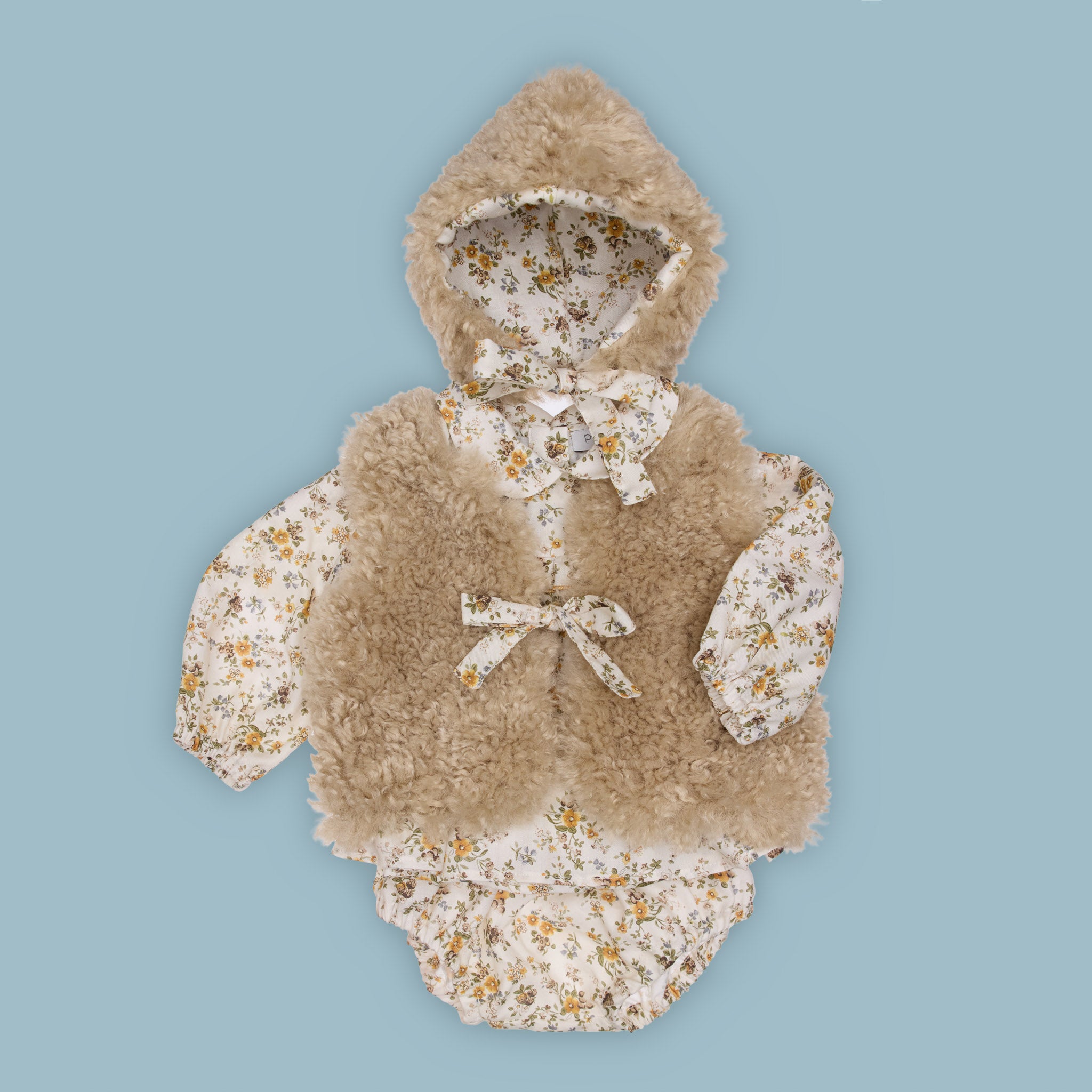 Teddy Faux Fur Baby Hat, Beige